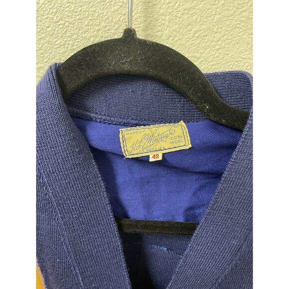 VTG 50/60s H.L. Whiting Co Letterman Wool Cardigan Sweater Gulf Wildcatters 42 - Picture 3 of 6